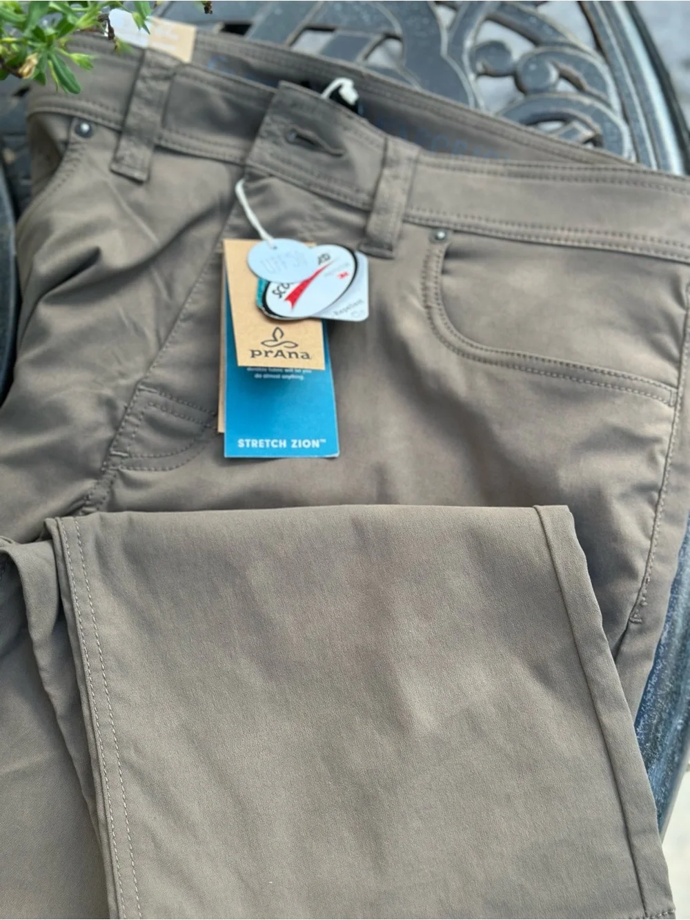 Prana Brion Pants Men’s 33x34 Slim Fit Stretch Zion Mud NWT